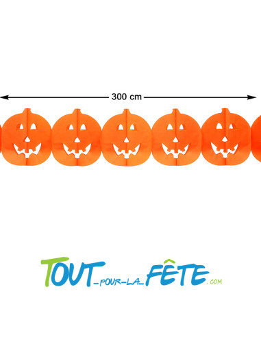 Guirlande halloween citrouille orange 300 cm de...