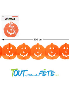 Guirlande halloween citrouille orange 300 cm de longueur... 2