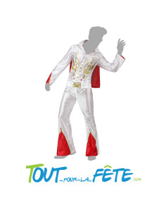 Déguisement de rock star blanc rouge année 70 homme adulte 2