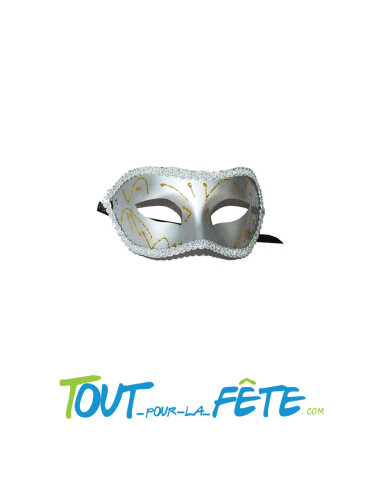 masque / loup argenté et ornements doré bal masqué soirée vénitienne