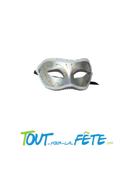 masque / loup argenté et ornements doré bal masqué soirée vénitienne
