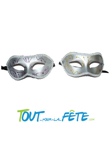 masque / loup argenté et ornements doré bal masqué soirée vénitienne