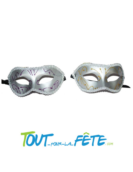 masque / loup argenté et ornements doré bal masqué soirée vénitienne