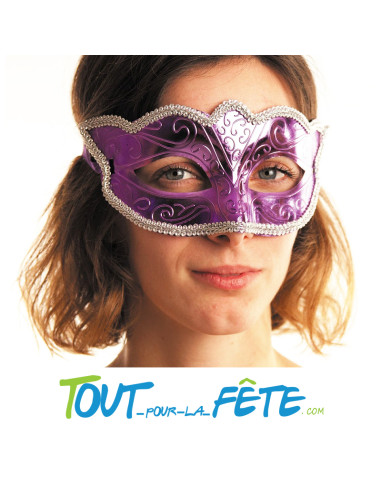 masque / loup violet métallisé pour carnaval,...