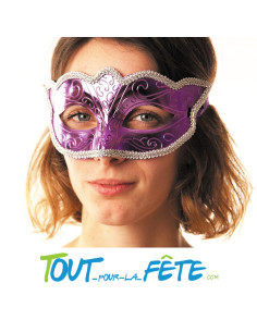 masque / loup violet métallisé pour carnaval, bal masqué... 2