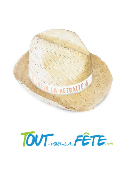 Chapeau en paille "Enfin la retraite" départ à la retraite de manière originale
