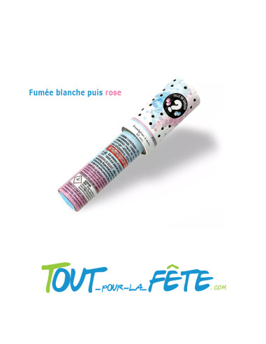 Fumigène Reveal Gender/Baby shower couleur fumée blanche puis rose