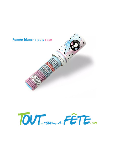 Fumigène Reveal Gender/Baby shower couleur fumée blanche puis rose