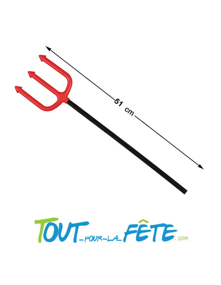 Trident de diable 51cm, carnaval, anniversaire, halloween, démon, diable