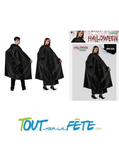 Cape de vampire 130 cm noir vampire, sorcier, halloween, carnaval