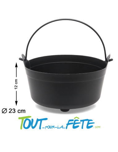 Sceau / chaudron noir pour bonbon 12 x 23 cm décoration, chasse aux bonbons