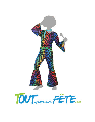 Déguisement disco / année 80 multicolore homme adulte plusieurs taille