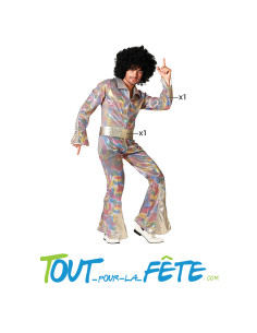Déguisement disco / année 70 / année 80 multicolore homme taille adulte