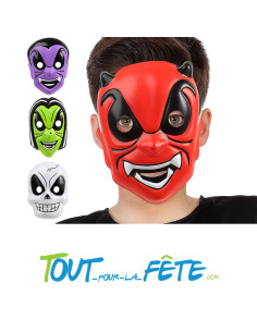Masque enfant d'halloween 20x16cm ( diable - squelette - sorcière - vampire ) modèle aléatoire 2