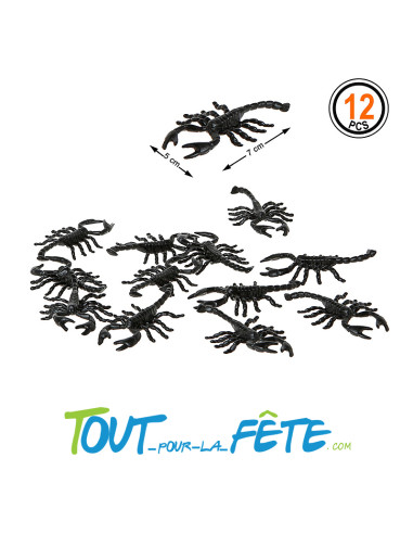 12 scorpions noir 5x7 cm idéal pour décorer et...
