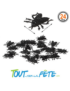 24 mouches noir 2x2 cm idéal pour décorer et faire peur à... 2