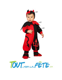 Déguisement diable pour bébé 2 ans et + costume de démon bébé d'Halloween