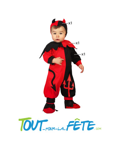 Déguisement diable pour bébé 2 ans et + costume de démon bébé d'Halloween