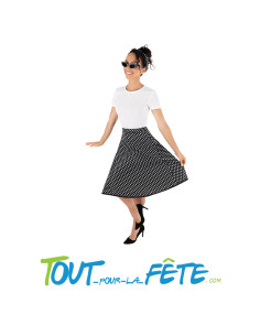 Set année 50 ( jupe - lunettes - bandeau ) 2 coloris disponibles rouge ou noir 2