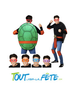 Kit d'accessoires de déguisement de tortue ninja ( 4 en 1 ) taille adulte sous licence officielle