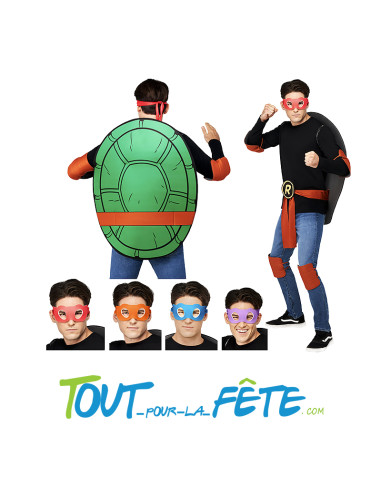 Kit d'accessoires de déguisement de tortue ninja ( 4 en 1 ) taille adulte sous licence officielle