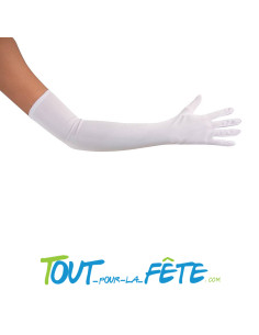 Paire de gants long adulte 60 cm rouge, blanc, fuchsia, noir tissu fin 2