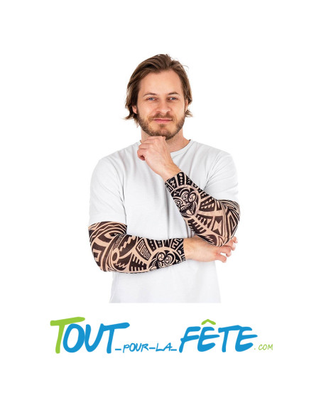 Manche faux tatouage motif tribal 42 cm