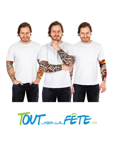 Manche faux tatouage motif tribal 42 cm