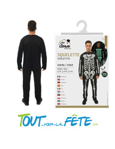 Costume squelette phosphorescent taille adulte un effet spectral garanti 2