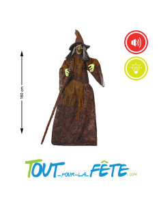 Automate / animatronic sorcière animée, sonore et lumineux 160 cm