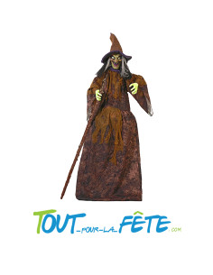 Automate / animatronic sorcière animée, sonore et lumineux 160 cm 2