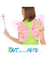 Kit ailes de papillon rose + baguette de fée en forme de coeur taille unique