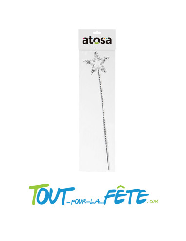 Baguette de Fée - princesse forme d'étoile argenté ( carnaval )