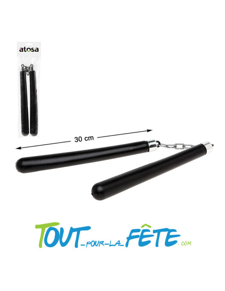 Arme de ninja nunchaku noir 30 cm ( thème ninja, asiatique, oriental)