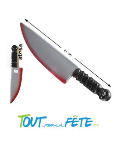 Couteau sanglant de tueur en série avec effet sang 41x10 cm Halloween 2