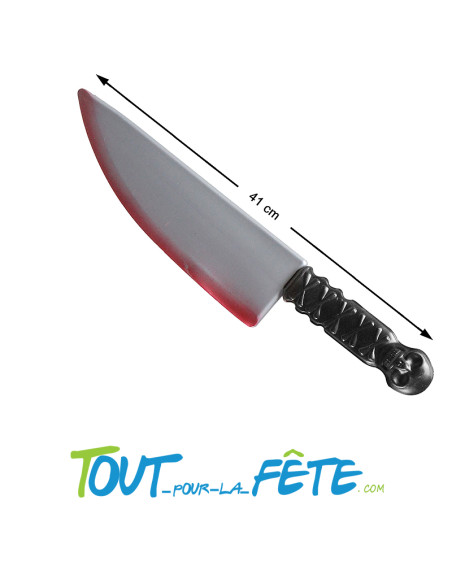 Couteau sanglant de tueur en série avec effet sang 41x10 cm Halloween