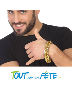 Bracelet bling - bling doré a grosses mailles ( style gangster / rappeur )