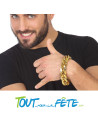 Bracelet bling - bling doré a grosses mailles ( style gangster / rappeur )