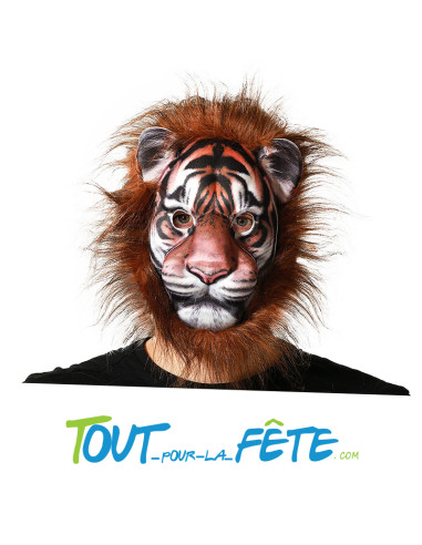 Masque de tigre - félin avec poil de couleur orange et blanc taille adulte