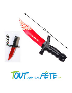 Couteau sanglant de tueur avec faux sang a l'intérieur de la lame 2