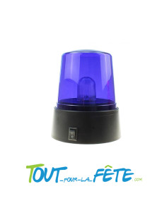 Lampe gyrophare / lumière de police clignotante led bleu 11 cm ( fonctionne à pile )