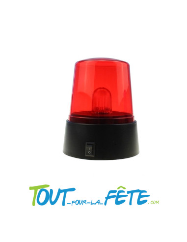 Lampe gyrophare / lumière de pompier clignotante led rouge 11 cm 3 piles