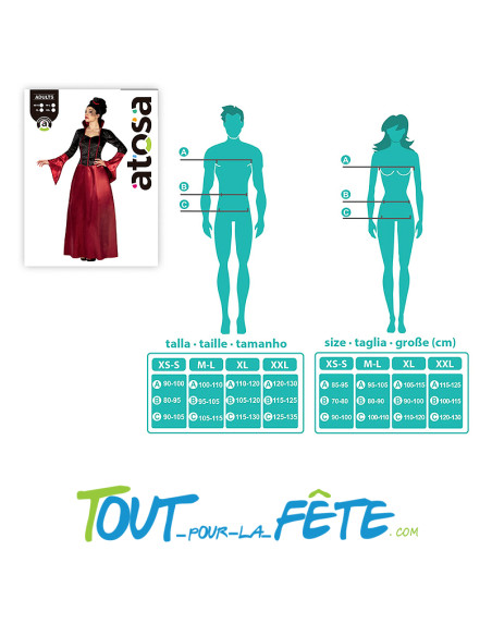 Déguisement de vampire femme adulte une coiffe et une robe pour Halloween