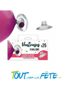 Lot de 25 ventouses pour ballons latex "accrochez vos ballons rapidement et sans traces"