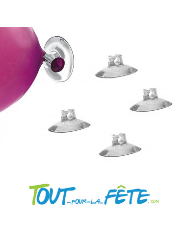 Lot de 25 ventouses pour ballons latex "accrochez vos ballons rapidement et sans traces"