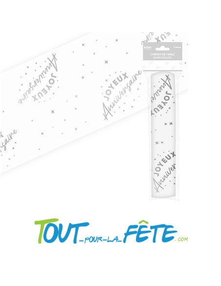 Chemin de table  joyeux anniversaire 5m x 30cm plusieurs coloris ( or - argent - multicolore - rose gold )