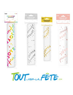 Chemin de table  joyeux anniversaire 5m x 30cm plusieurs coloris ( or - argent - multicolore - rose gold )