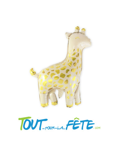 Ballon aluminium/métallique Girafe 65x53 cm paille de gonflage incluse