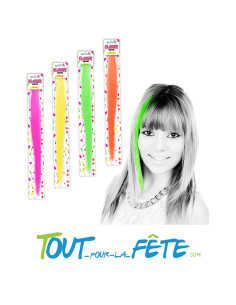 Mèches fluo rose, orange, jaune, vert 4 modèles de mèches flashy