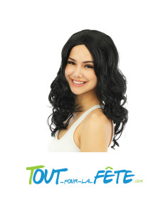 Perruque glamour pour femme longue bouclée brune taille...